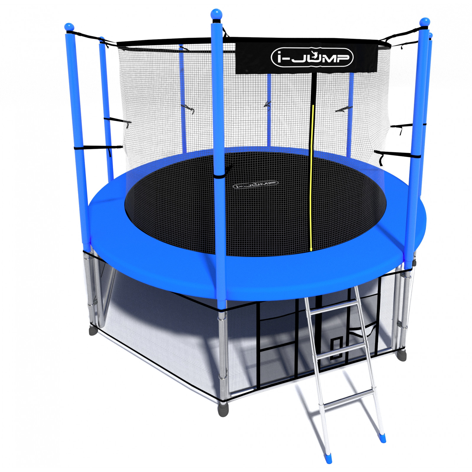 Батут i-JUMP Classic 8ft blue 2,44 метра с защитной сетью и лестницей Батут i-JUMP Classic 8ft blue 2,44 метра с защитной сетью и лестницей