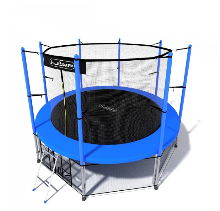 Батут i-JUMP Classic 12ft 3,66 метра с нижней сетью и лестницей (blue) Батут i-JUMP Classic 12ft 3,66 метра с нижней сетью и лестницей (blue)