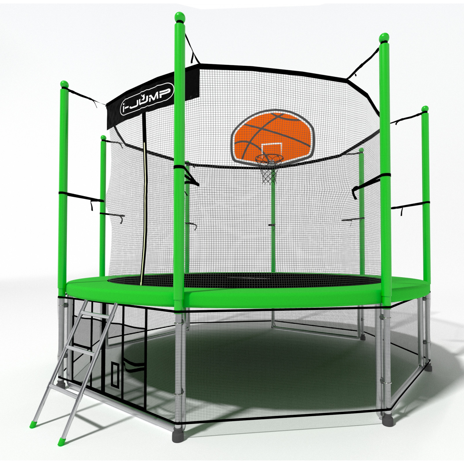 Батут i-JUMP Classic Basket 10ft 3,05 метра с нижней сетью и лестницей Батут i-JUMP Classic Basket 10ft 3,05 метра с нижней сетью и лестницей
