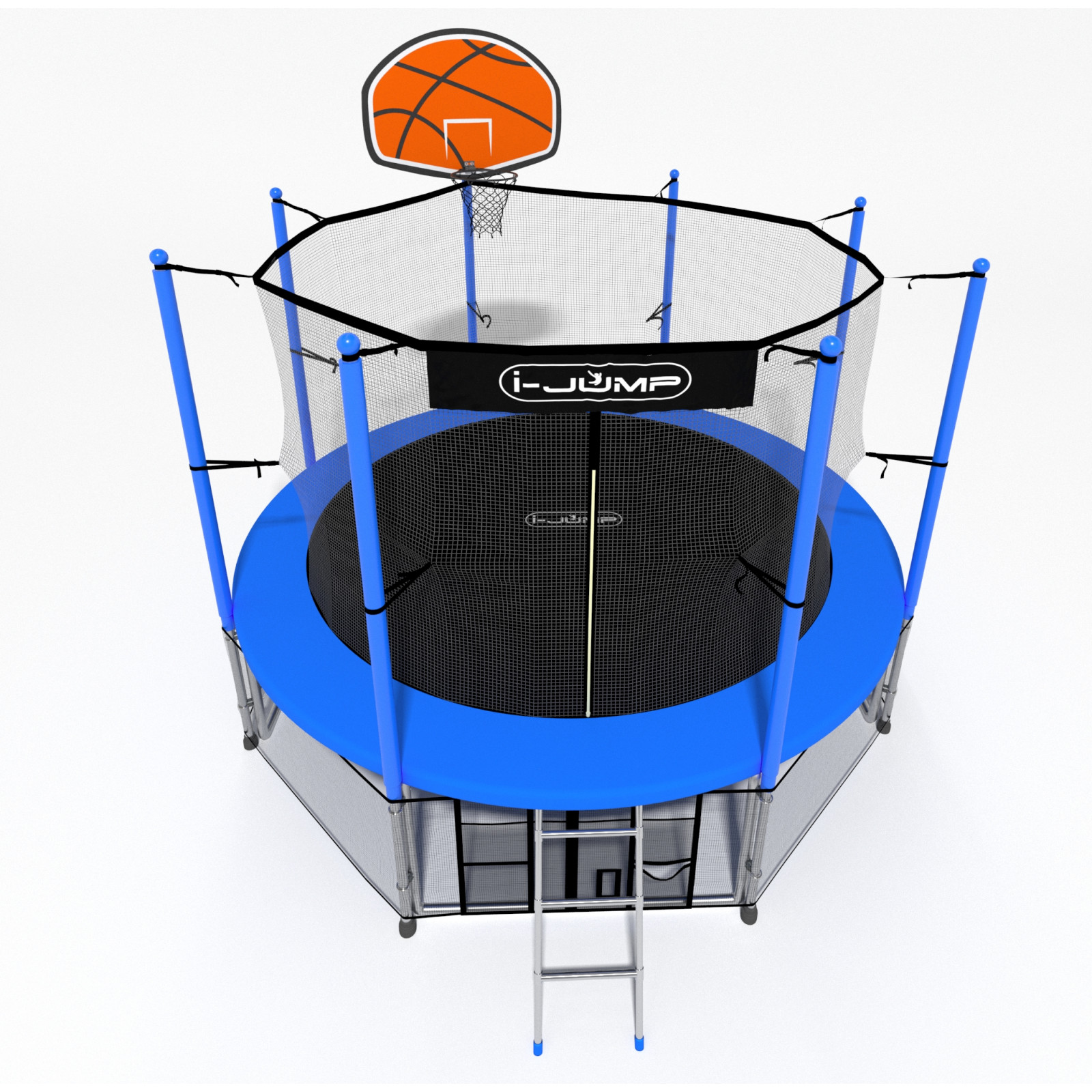 Батут i-JUMP Classic Basket 12ft 3,66 метра с нижней сетью и лестницей Батут i-JUMP Classic Basket 12ft 3,66 метра с нижней сетью и лестницей