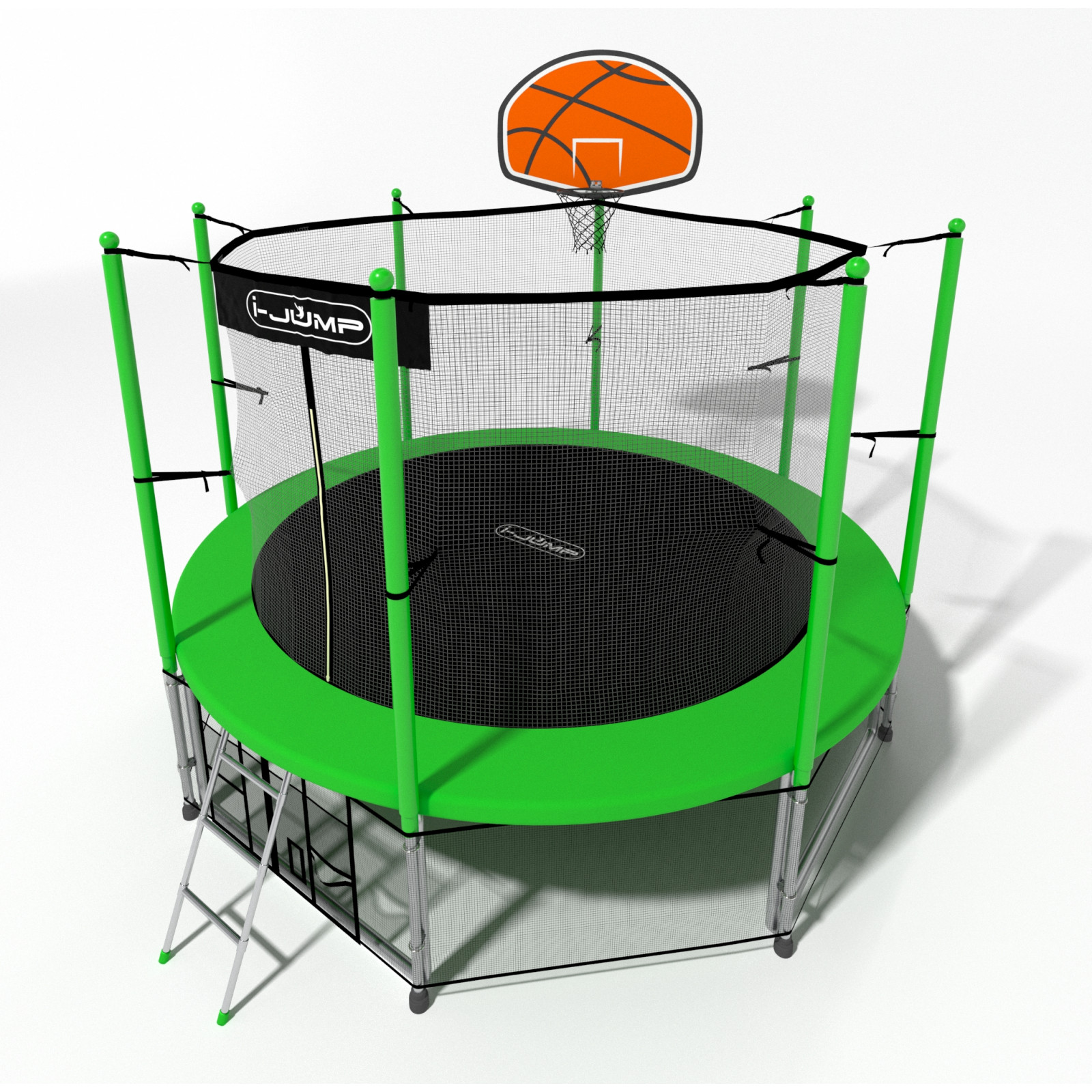 Батут i-JUMP Classic Basket 16ft 4,88 метра с нижней сетью и лестницей Батут i-JUMP Classic Basket 16ft 4,88 метра с нижней сетью и лестницей