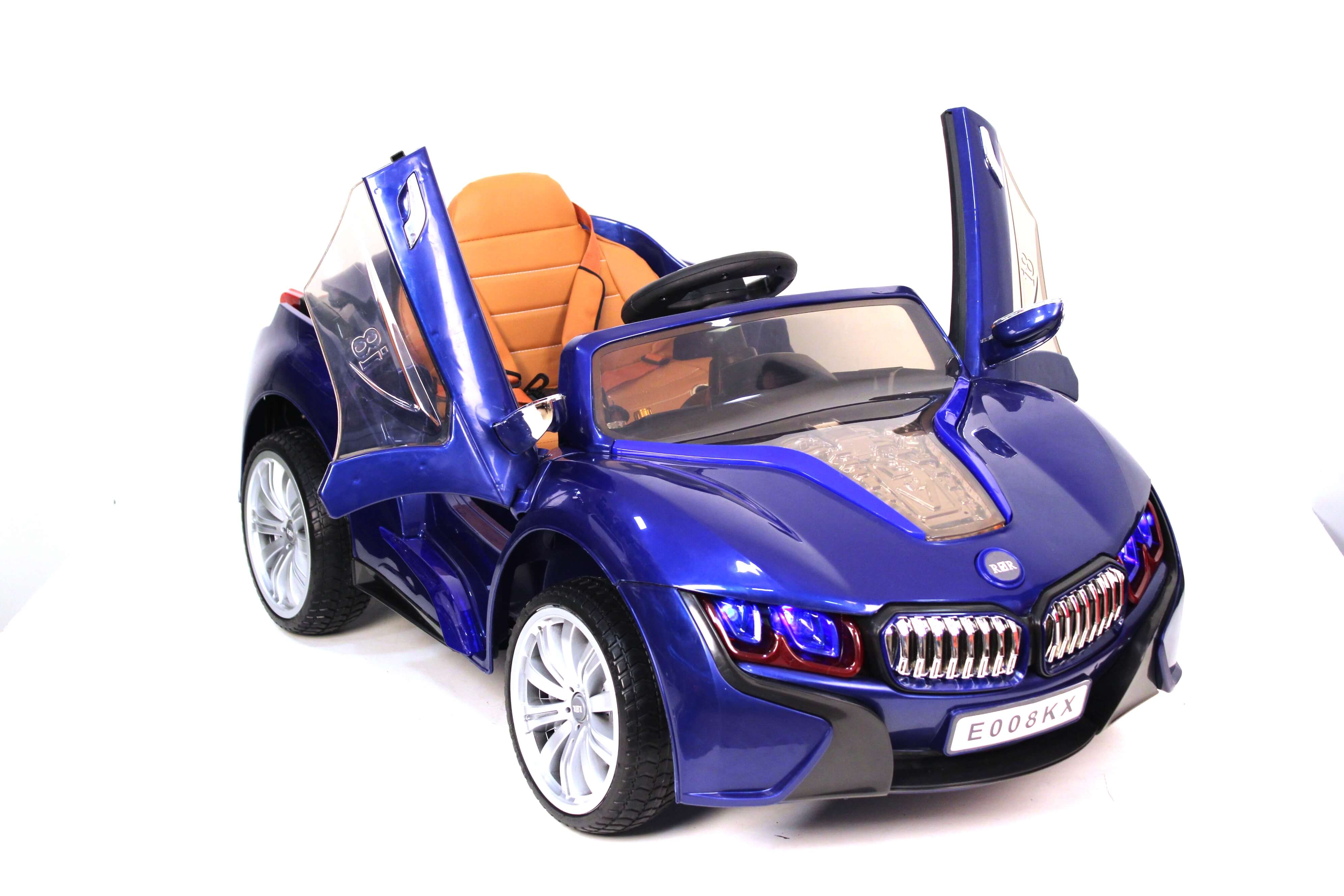 Электромобиль детский RiverToys BMW I8 E008KX синего цвета Электромобиль детский RiverToys BMW I8 E008KX синего цвета