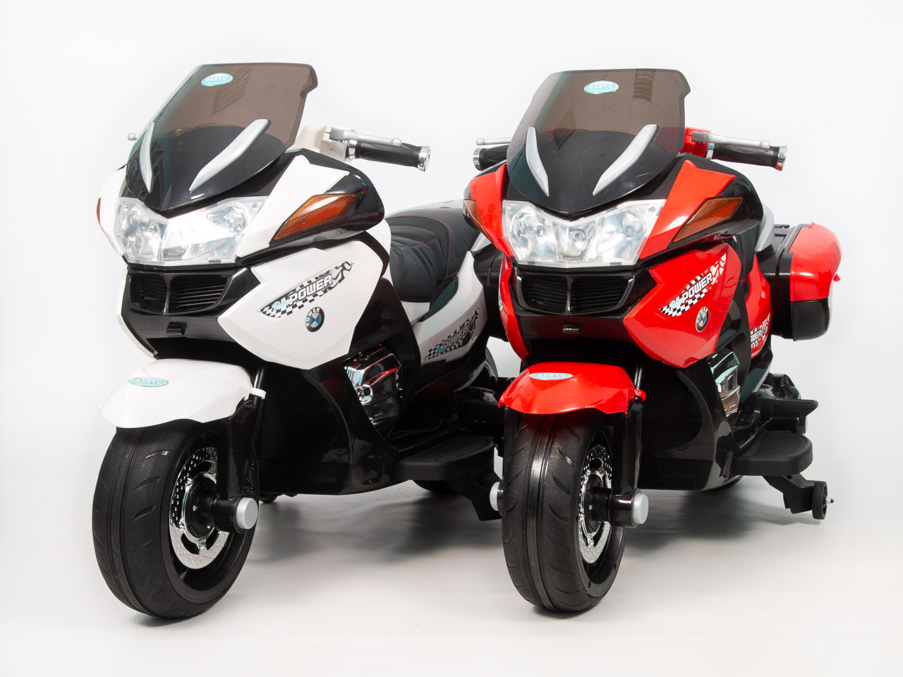 Детские мотобайки BARTY BMW R1200RT М007АА белого и красного цветов Детские мотобайки BARTY BMW R1200RT М007АА белого и красного цветов
