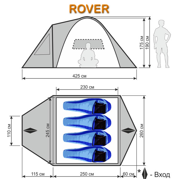 Размеры палатки Maverick Rover